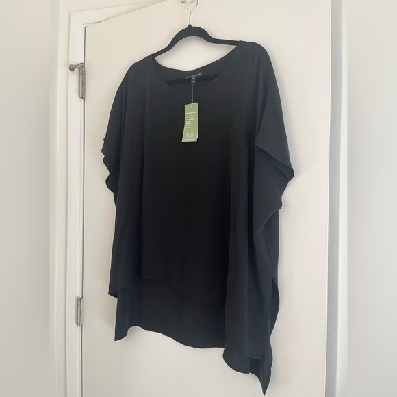 ✨ Eileen Fisher Black Ballet Boxy Tunic Silk Tunic Minimalist Formal Tunic ✨ - Picture 1 of 6